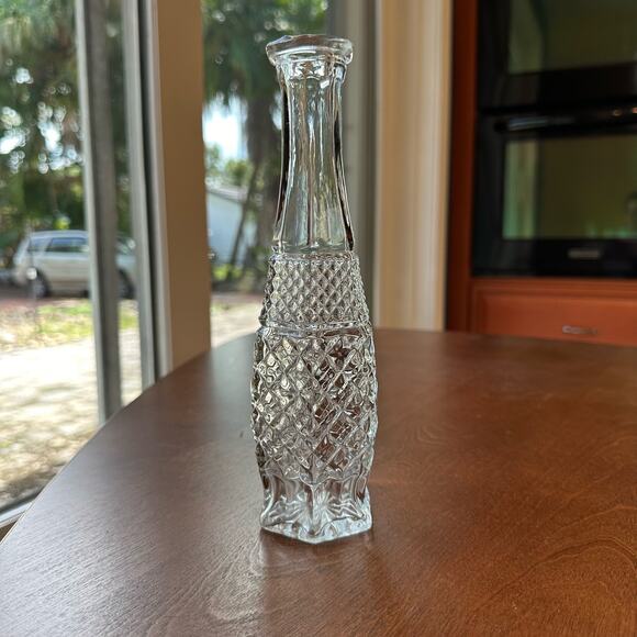 Vintage Wexford by Anchor Hocking Bud Vase 9" Pressed Glass - Picture 2 of 7